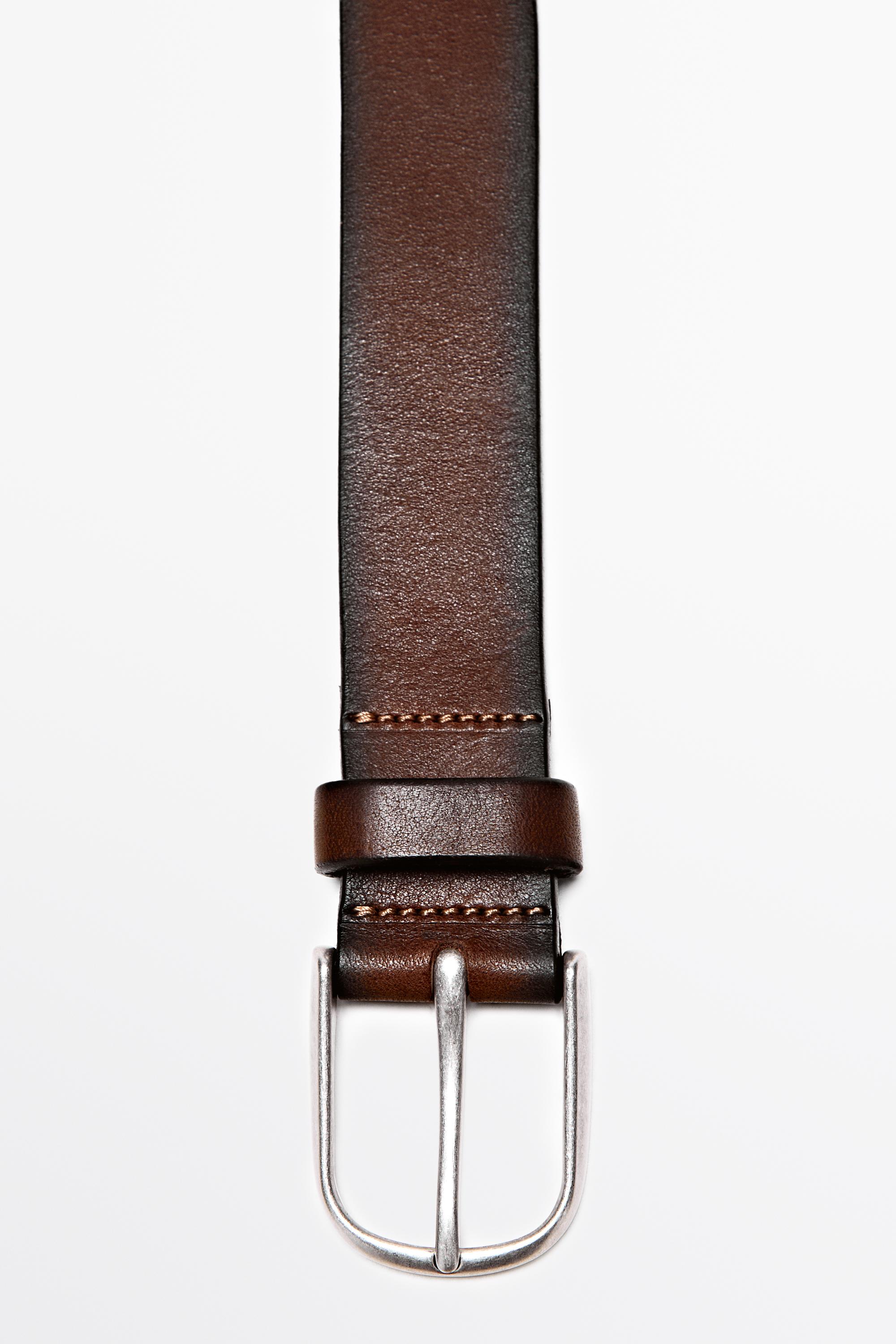 Shaded nappa leather belt